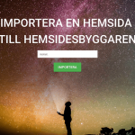 Importera en hemsida till hemsidesbyggaren