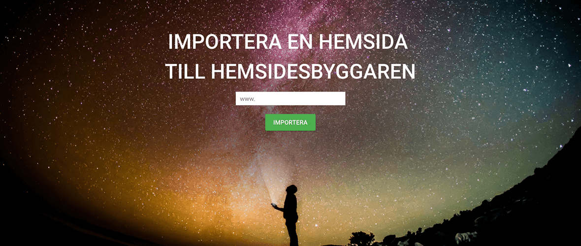 hemsidesbyggare - importera en hemsida