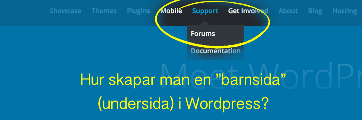 skapa en barnsida wordpress