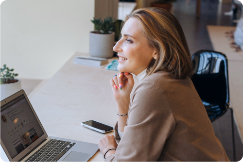 Woman working laptop